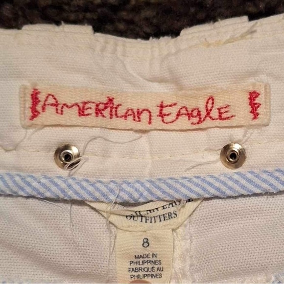 American Eagle Size 8 White Denim Jean Skirt 4 Inch Slit In Front EUC - Picture 5 of 8